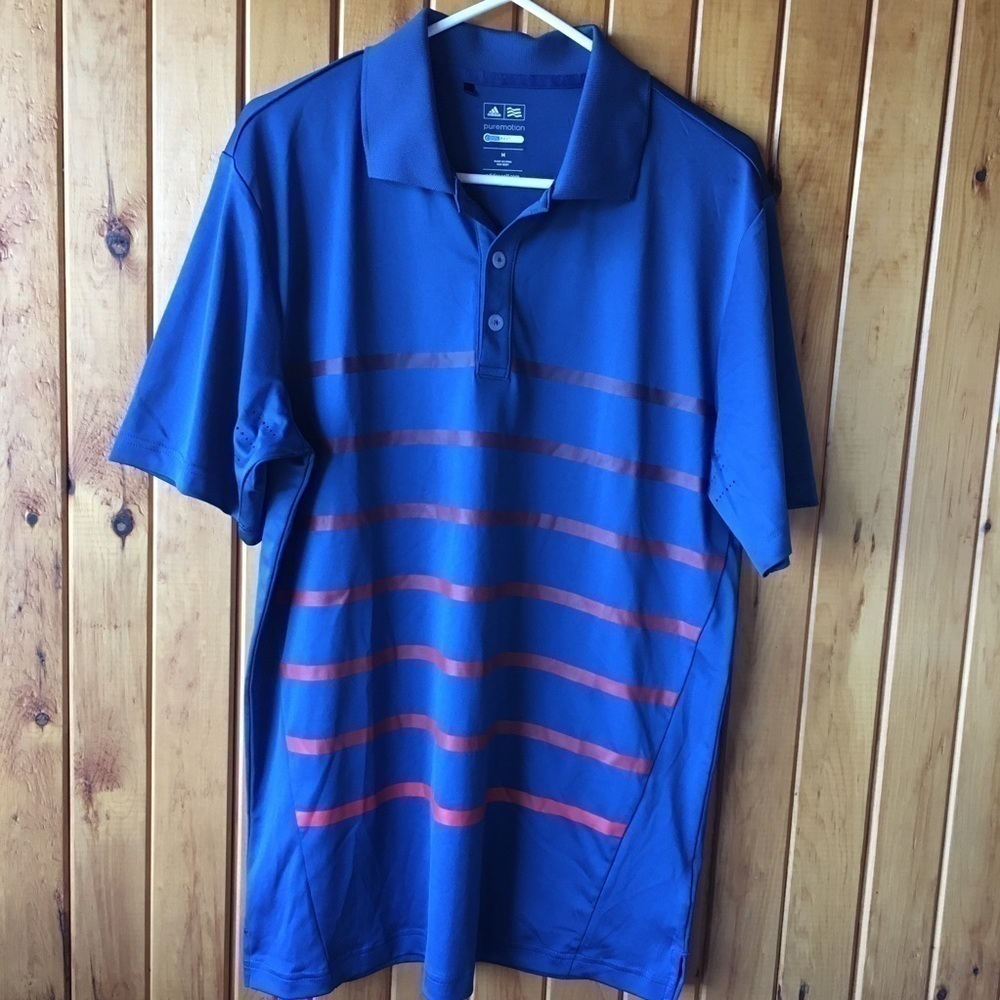 Adidas Pure Motion Golf Shirt Variegated Stripes